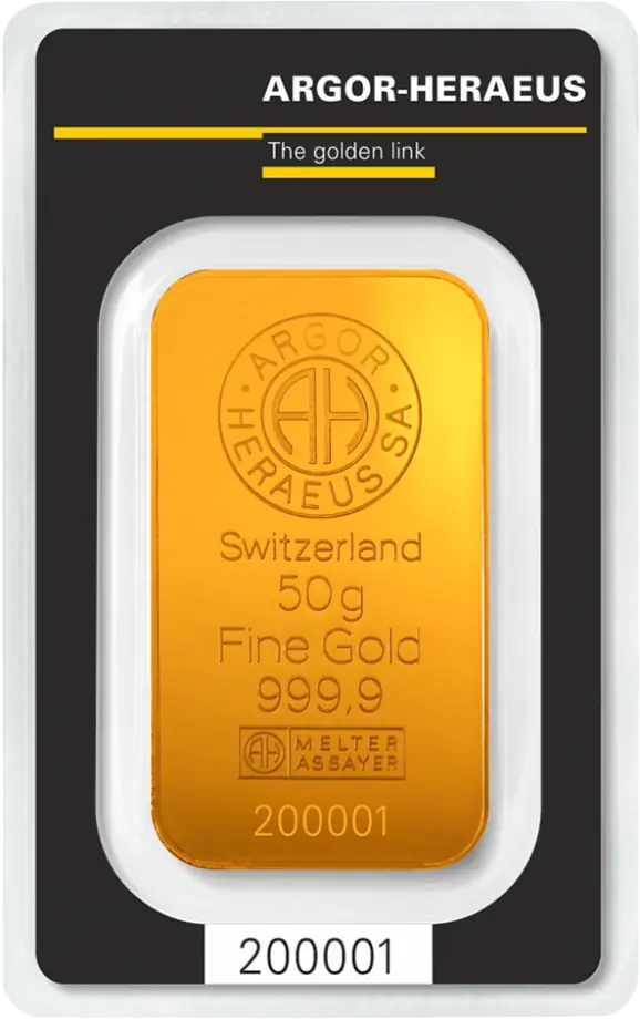 Lingou Aur Argor-Heraeus 50g Minted