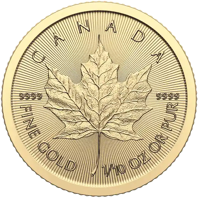 Monedă de Aur Frunză de Arțar Canada 1/10 Uncie 2024(circulat)