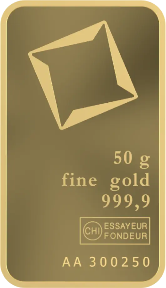 Lingou Aur Valcambi 50 g Minted