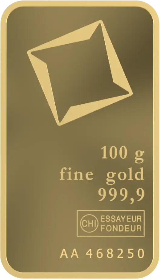 Lingou Aur Valcambi 100 g Minted