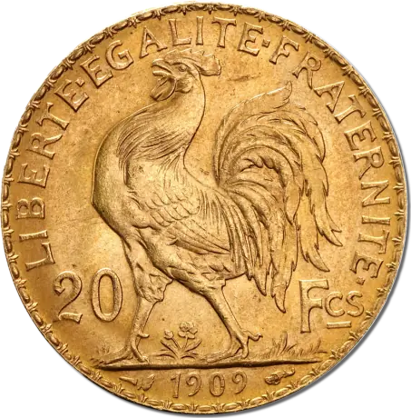 Moneda Aur 20 Franci Marianne Rooster 1899-1914(circulat)