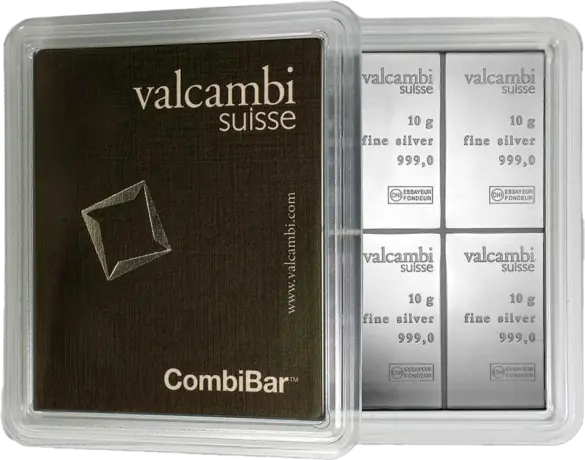 Lingou Argint 10 x 10g CombiBar Valcambi